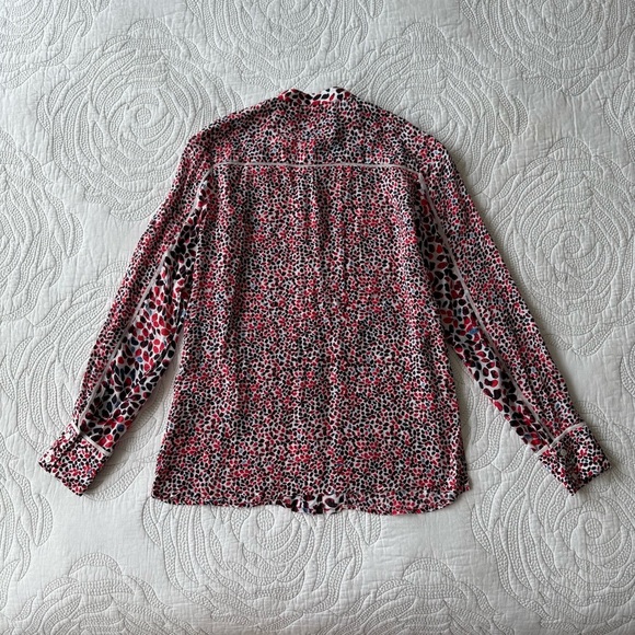 Reiss - Ottilie Floral Printed Blouse - Red Motif - Picture 12 of 14